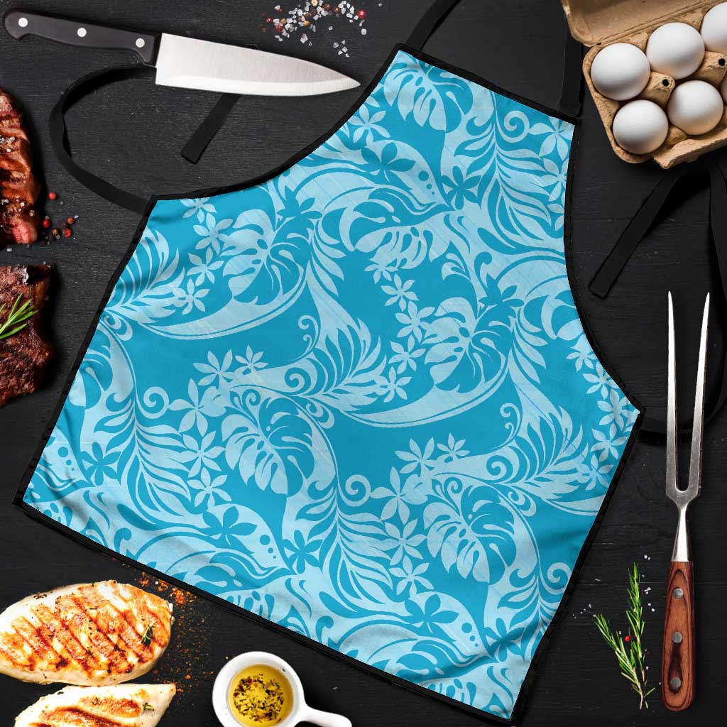 Tahiti Ninamu Tiare Floral Apron Monstera Palm Tropical Leaves - Polynesian Pride