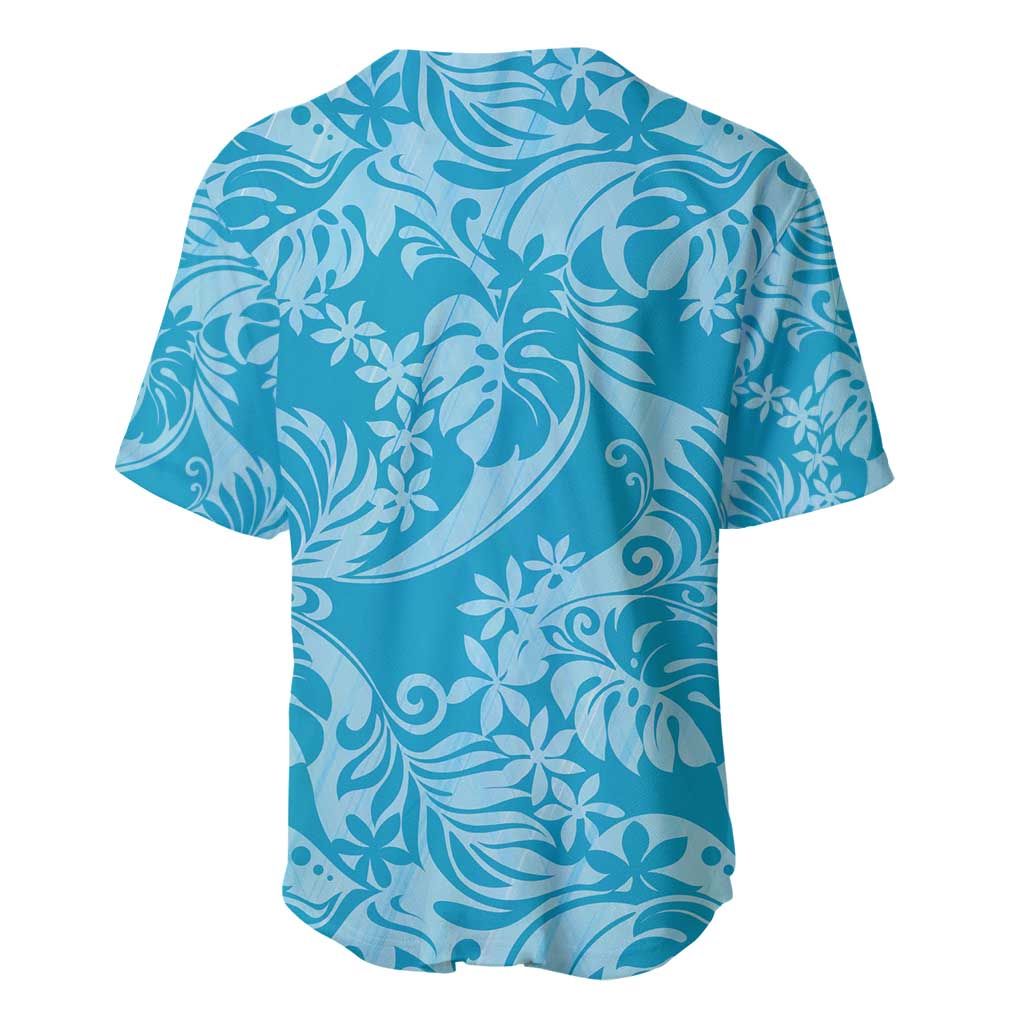 Tahiti Ninamu Tiare Floral Baseball Jersey Monstera Palm Tropical Leaves - Polynesian Pride