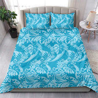 Tahiti Ninamu Tiare Floral Bedding Set Monstera Palm Tropical Leaves - Polynesian Pride