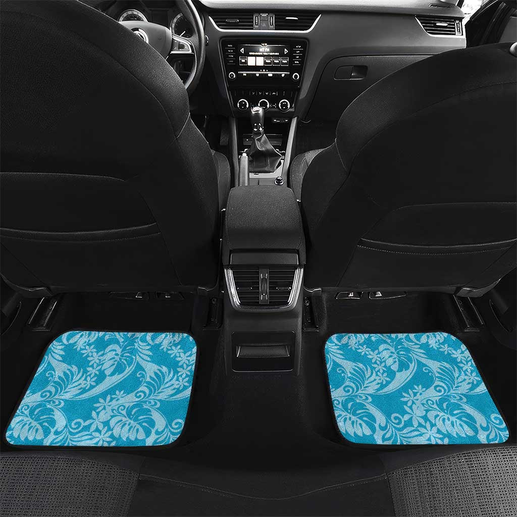 Tahiti Ninamu Tiare Floral Car Mats Monstera Palm Tropical Leaves - Polynesian Pride