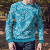 Tahiti Ninamu Tiare Floral Ugly Christmas Sweater Monstera Palm Tropical Leaves - Polynesian Pride