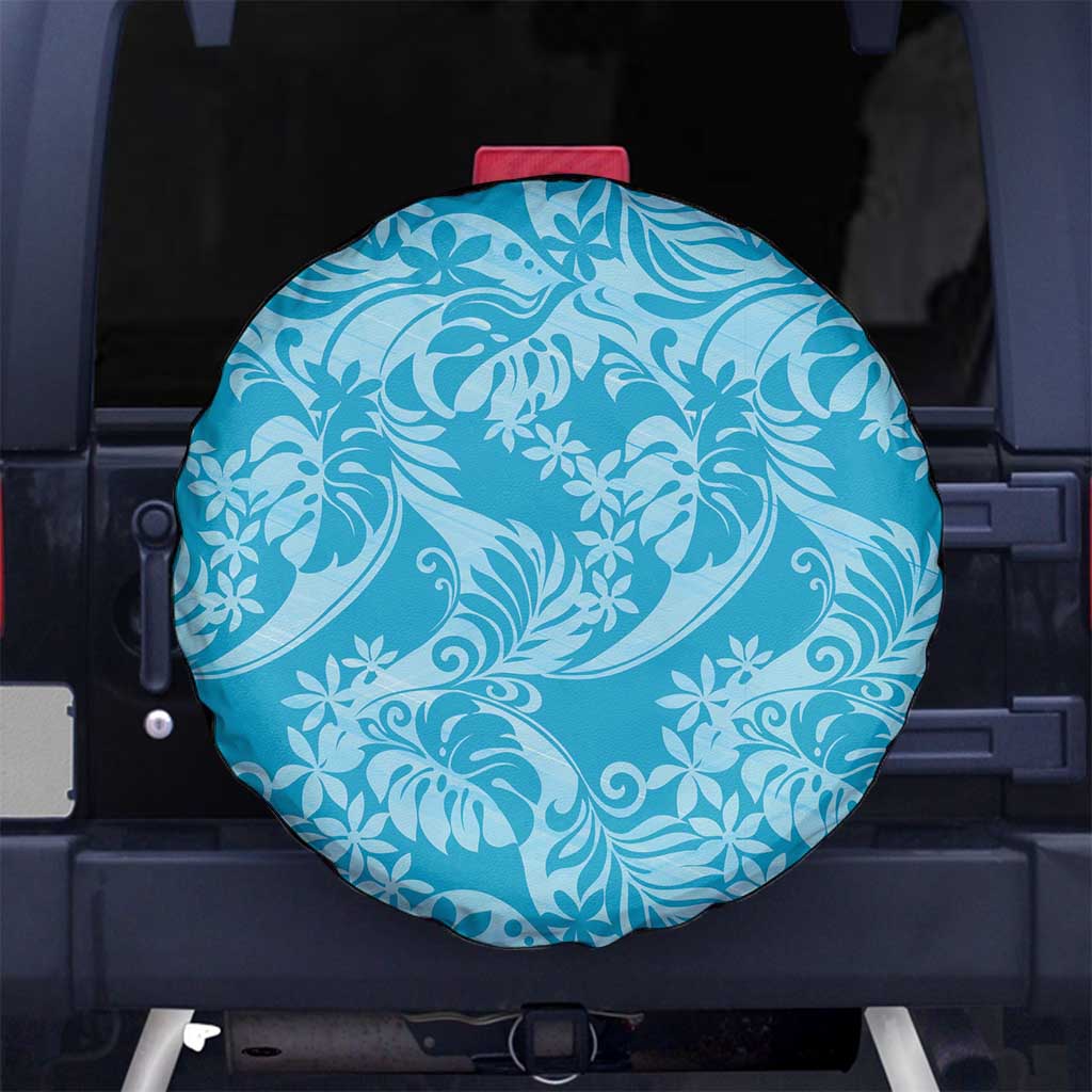 Tahiti Ninamu Tiare Floral Spare Tire Cover Monstera Palm Tropical Leaves - Polynesian Pride
