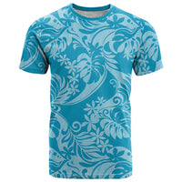 Tahiti Ninamu Tiare Floral T Shirt Monstera Palm Tropical Leaves - Polynesian Pride