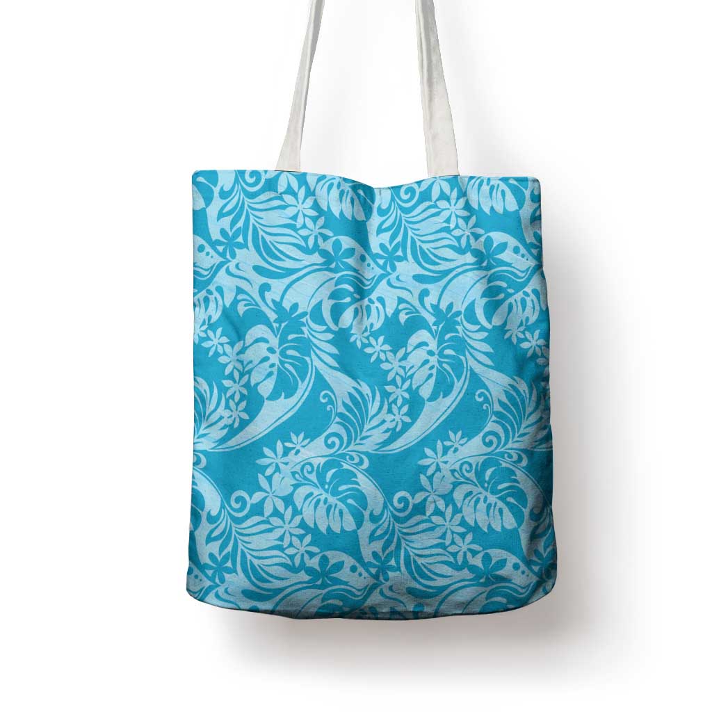 Tahiti Ninamu Tiare Floral Tote Bag Monstera Palm Tropical Leaves - Polynesian Pride
