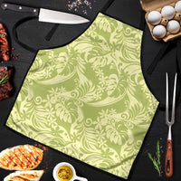 Tahiti Olive Tiare Floral Apron Monstera Palm Tropical Leaves - Polynesian Pride