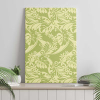 Tahiti Olive Tiare Floral Canvas Wall Art Monstera Palm Tropical Leaves - Polynesian Pride