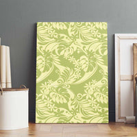 Tahiti Olive Tiare Floral Canvas Wall Art Monstera Palm Tropical Leaves - Polynesian Pride