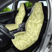 Tahiti Olive Tiare Floral Car Seat Cover Monstera Palm Tropical Leaves - Polynesian Pride