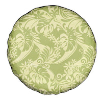 Tahiti Olive Tiare Floral Spare Tire Cover Monstera Palm Tropical Leaves - Polynesian Pride