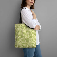 Tahiti Olive Tiare Floral Tote Bag Monstera Palm Tropical Leaves - Polynesian Pride