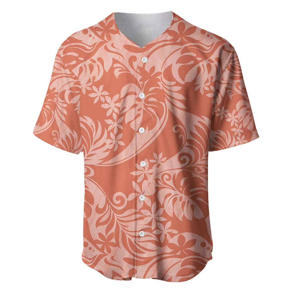 Tahiti Puatou Tiare Floral Baseball Jersey Monstera Palm Tropical Leaves - Polynesian Pride