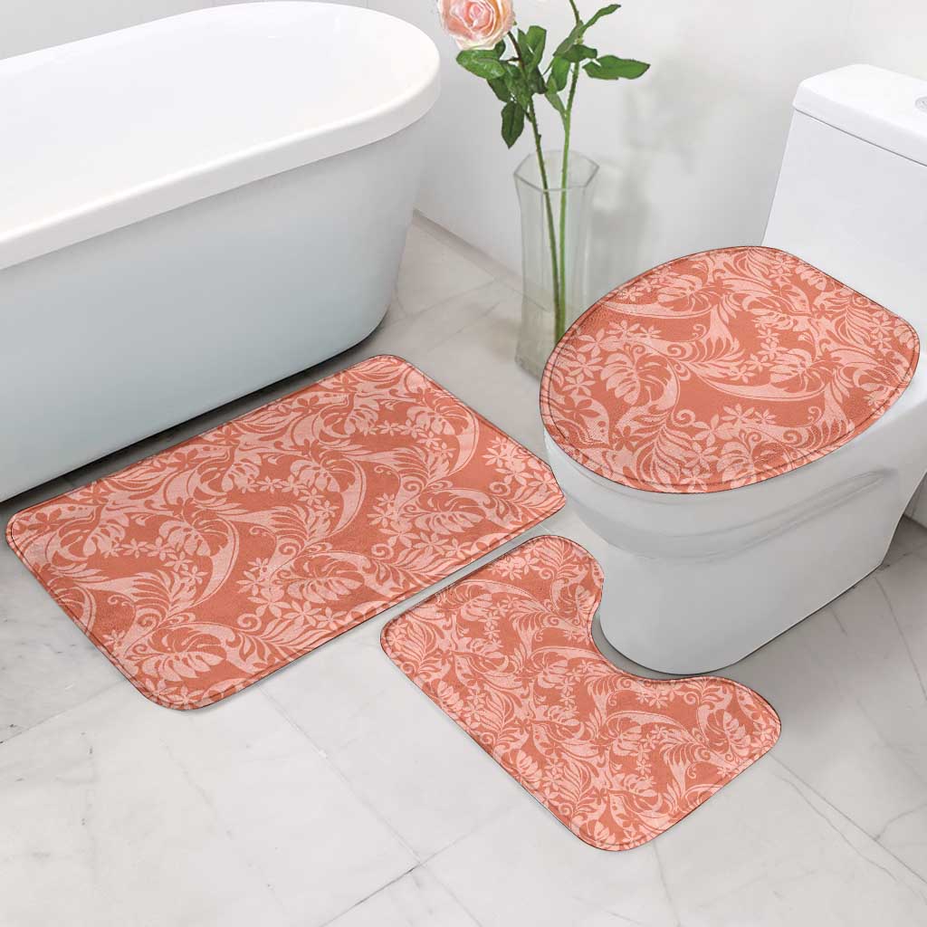 Tahiti Puatou Tiare Floral Bathroom Set Monstera Palm Tropical Leaves - Polynesian Pride