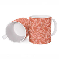 Tahiti Puatou Tiare Floral Ceramic Mug Monstera Palm Tropical Leaves - Polynesian Pride