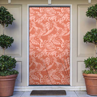 Tahiti Puatou Tiare Floral Door Cover Monstera Palm Tropical Leaves - Polynesian Pride