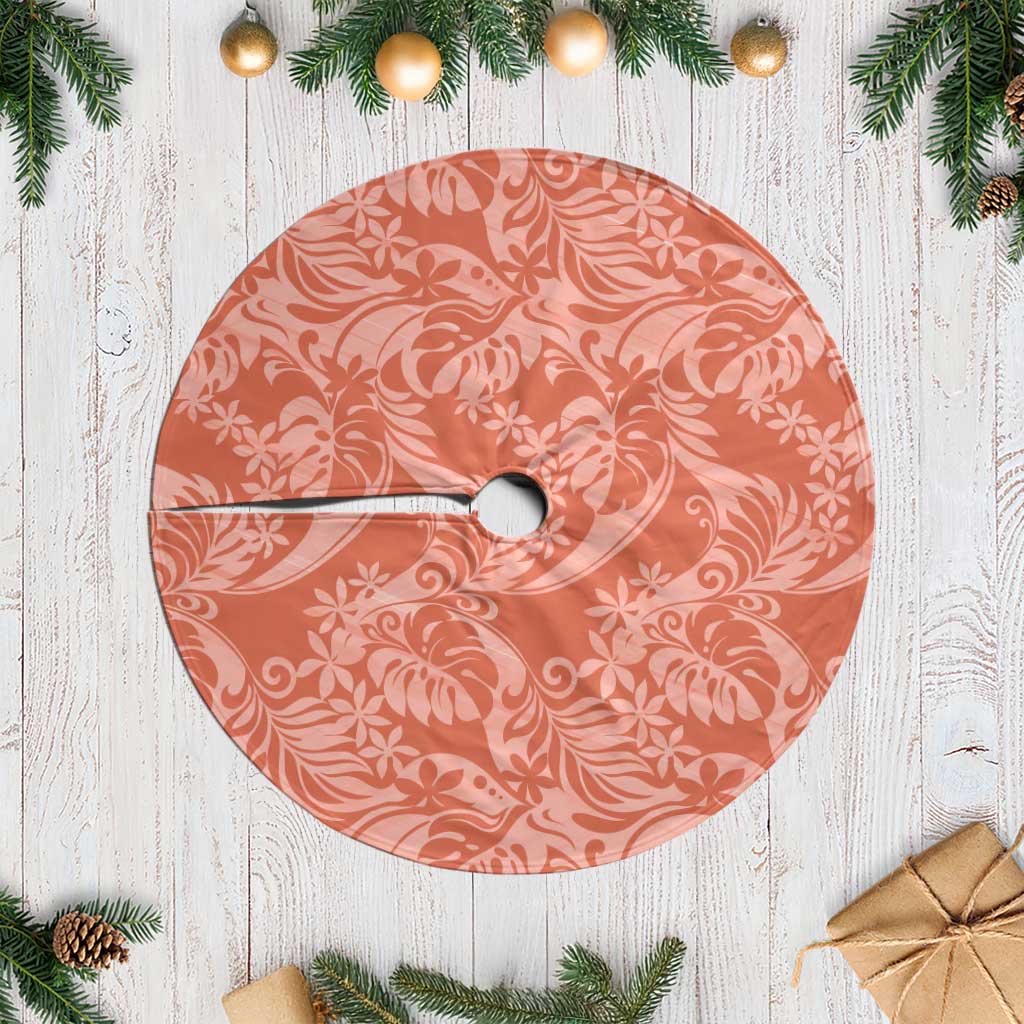 Tahiti Puatou Tiare Floral Tree Skirt Monstera Palm Tropical Leaves - Polynesian Pride