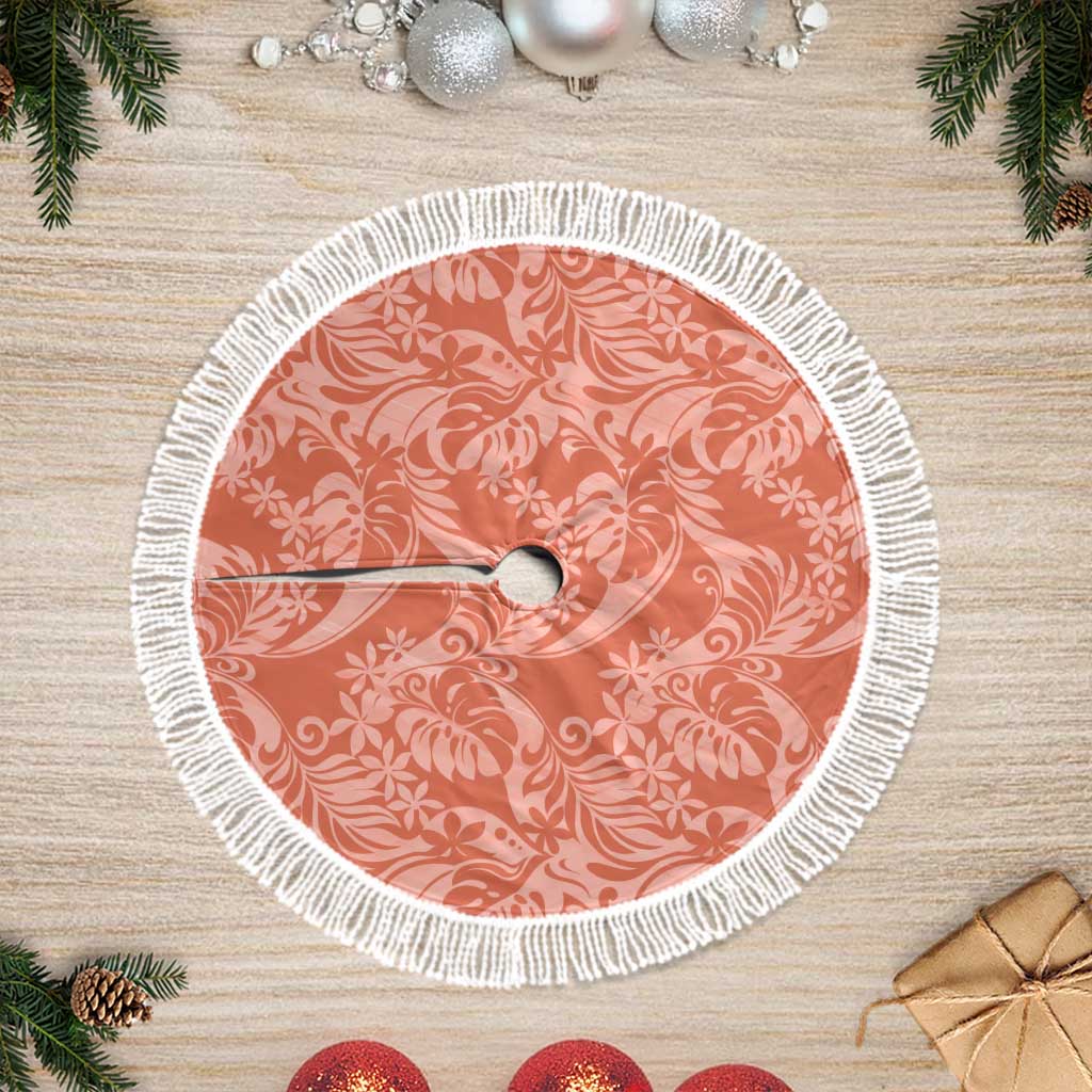 Tahiti Puatou Tiare Floral Tree Skirt Monstera Palm Tropical Leaves - Polynesian Pride