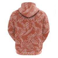 Tahiti Puatou Tiare Floral Zip Hoodie Monstera Palm Tropical Leaves - Polynesian Pride