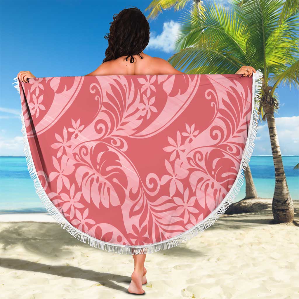 Tahiti Tarona Tiare Floral Beach Blanket Monstera Palm Tropical Leaves - Polynesian Pride