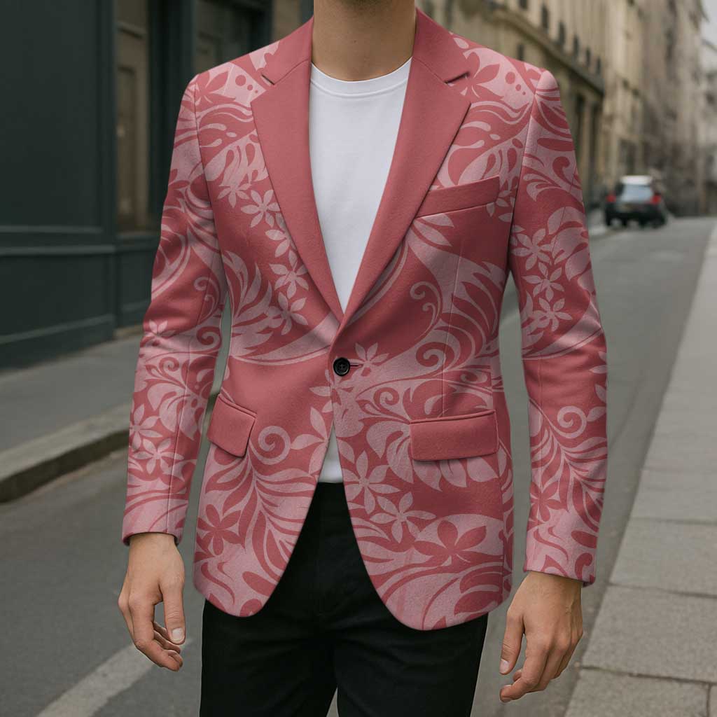 Tahiti Tarona Tiare Floral Blazer Monstera Palm Tropical Leaves - Polynesian Pride