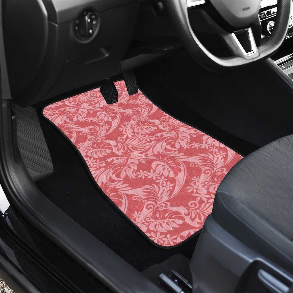 Tahiti Tarona Tiare Floral Car Mats Monstera Palm Tropical Leaves - Polynesian Pride