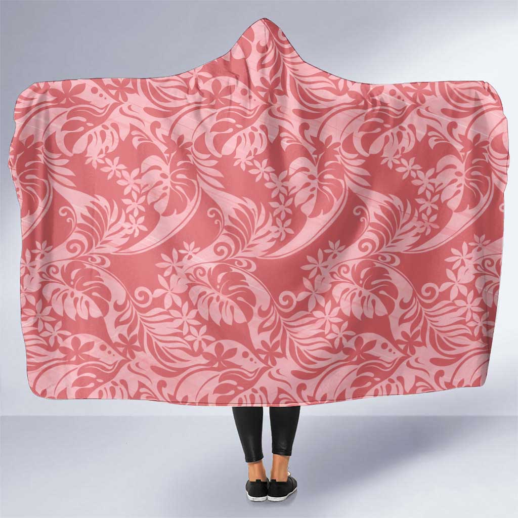 Tahiti Tarona Tiare Floral Hooded Blanket Monstera Palm Tropical Leaves - Polynesian Pride