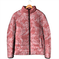 Tahiti Tarona Tiare Floral Padded Jacket Monstera Palm Tropical Leaves - Polynesian Pride