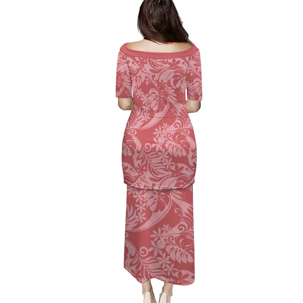 Tahiti Tarona Tiare Floral Puletasi Monstera Palm Tropical Leaves - Polynesian Pride