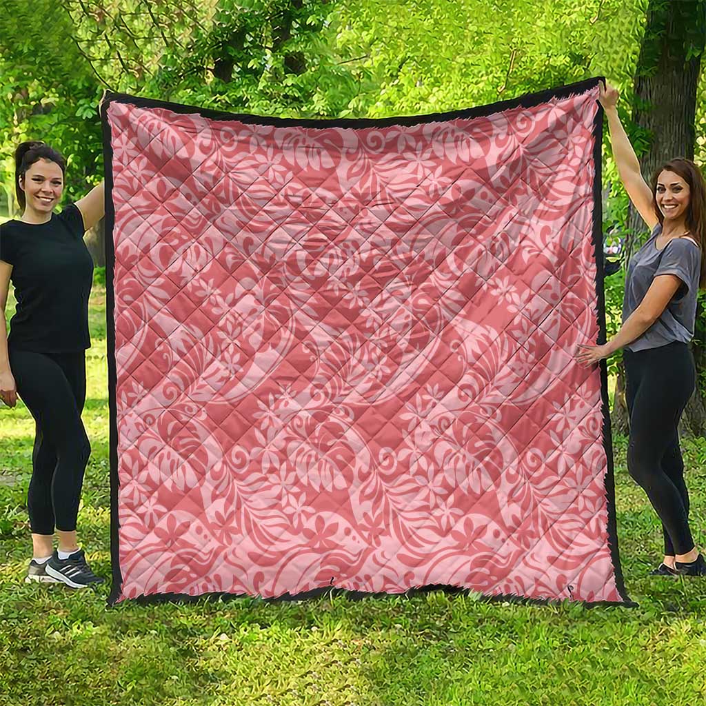 Tahiti Tarona Tiare Floral Quilt Monstera Palm Tropical Leaves - Polynesian Pride