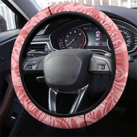 Tahiti Tarona Tiare Floral Steering Wheel Cover Monstera Palm Tropical Leaves - Polynesian Pride