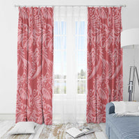 Tahiti Tarona Tiare Floral Window Curtain Monstera Palm Tropical Leaves - Polynesian Pride