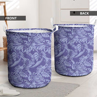 Tahiti Vareau Tiare Floral Laundry Basket Monstera Palm Tropical Leaves - Polynesian Pride