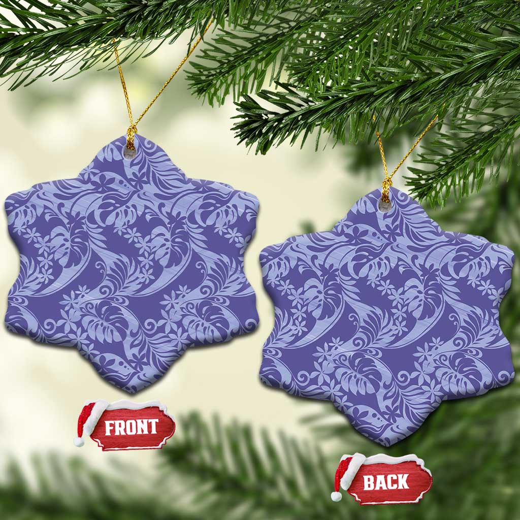 Tahiti Vareau Tiare Floral Ceramic Ornament Monstera Palm Tropical Leaves - Polynesian Pride