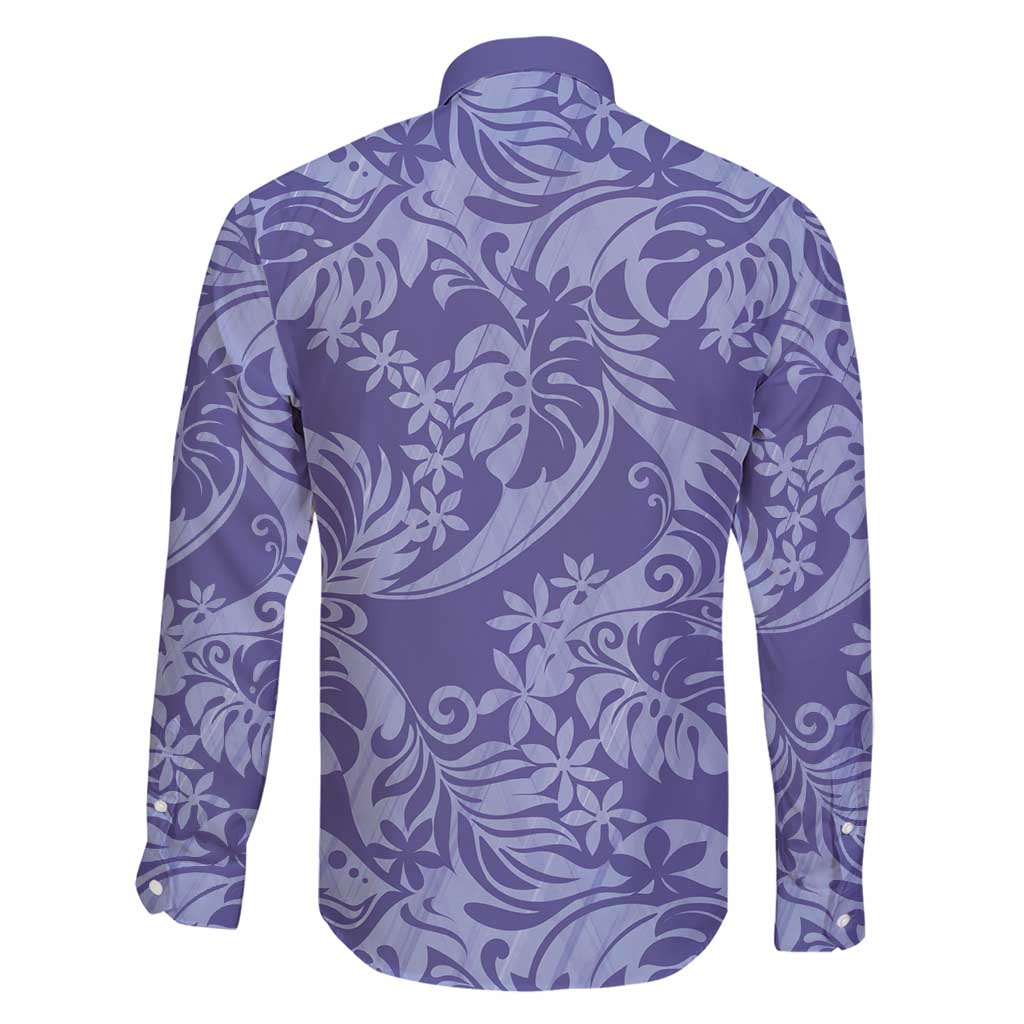 Tahiti Vareau Tiare Floral Family Matching Short Sleeve Bodycon Dress and Hawaiian Shirt Monstera Palm Tropical Leaves - Polynesian Pride