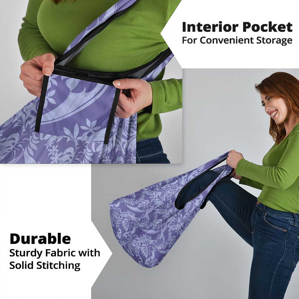 Tahiti Vareau Tiare Floral Grocery Bag Monstera Palm Tropical Leaves - Polynesian Pride