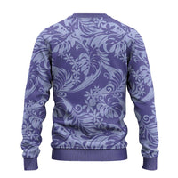 Tahiti Vareau Tiare Floral Ugly Christmas Sweater Monstera Palm Tropical Leaves - Polynesian Pride