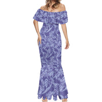 Tahiti Vareau Tiare Floral Mermaid Dress Monstera Palm Tropical Leaves - Polynesian Pride