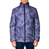 Tahiti Vareau Tiare Floral Padded Jacket Monstera Palm Tropical Leaves - Polynesian Pride
