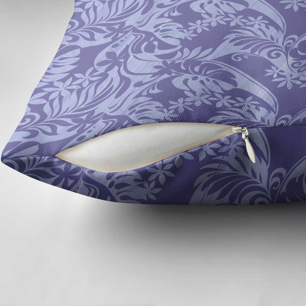 Tahiti Vareau Tiare Floral Pillow Cover Monstera Palm Tropical Leaves - Polynesian Pride