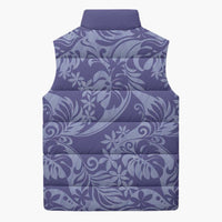 Tahiti Vareau Tiare Floral Sleeveless Puffer Jacket Monstera Palm Tropical Leaves - Polynesian Pride
