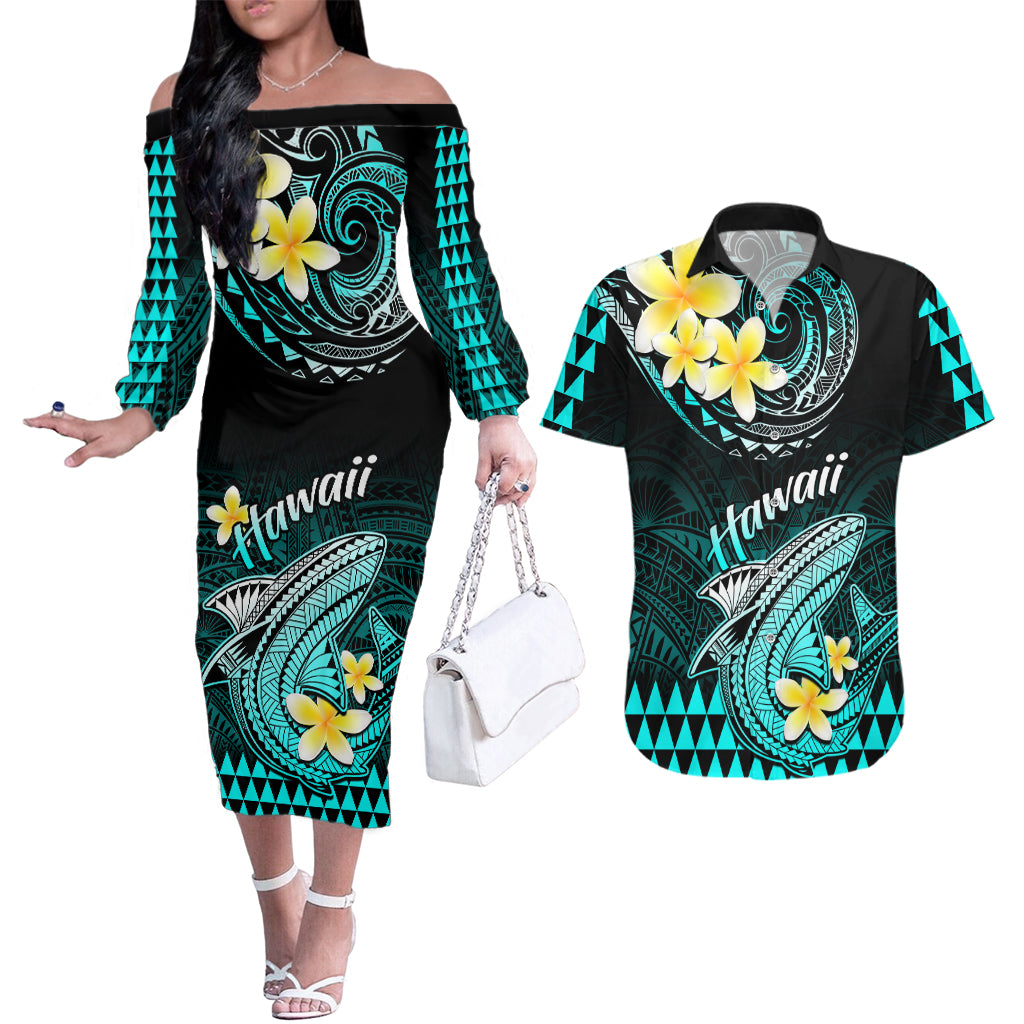 knee length dresses for ladies Hawaii Couples Matching Off The Shoulder Long Sleeve Dress and Hawaiia