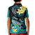 Personalised Hawaii Kid Polo Shirt Polynesian Shark with Kakau Turquoise Version LT01 - Polynesian Pride