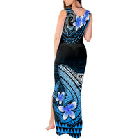 Hawaii Tank Maxi Dress Polynesian Shark with Kakau Blue Version LT01 - Polynesian Pride