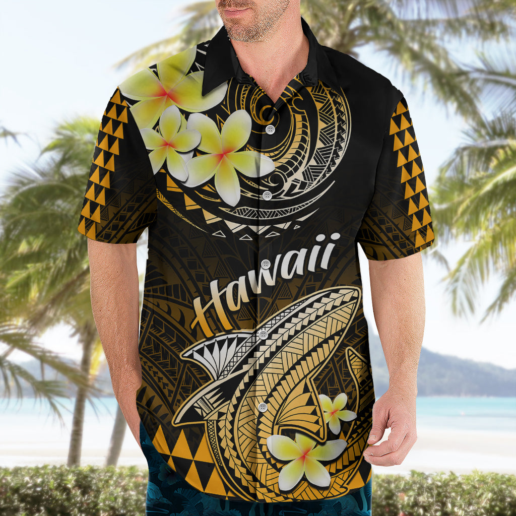 Hawaii Hawaiian Shirt Polynesian Shark with Kakau Gold Version LT01 - Polynesian Pride