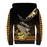 Hawaii Sherpa Hoodie Polynesian Shark with Kakau Gold Version LT01 - Polynesian Pride