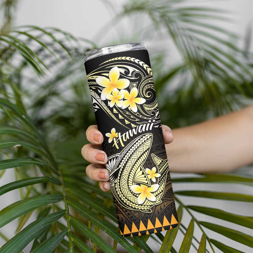 Hawaii Skinny Tumbler Polynesian Shark with Kakau Gold Version