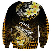 Hawaii Sweatshirt Polynesian Shark with Kakau Gold Version LT01 - Polynesian Pride