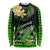 Hawaii Long Sleeve Shirt Polynesian Shark with Kakau Green Version LT01