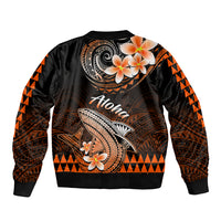 Hawaii Bomber Jacket Polynesian Shark with Kakau Orange Version LT01 - Polynesian Pride