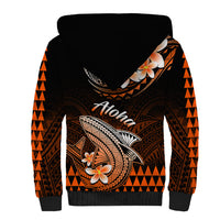 Hawaii Sherpa Hoodie Polynesian Shark with Kakau Orange Version LT01 - Polynesian Pride
