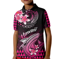 Hawaii Kid Polo Shirt Polynesian Shark with Kakau Pink Version LT01 Kid Pink - Polynesian Pride